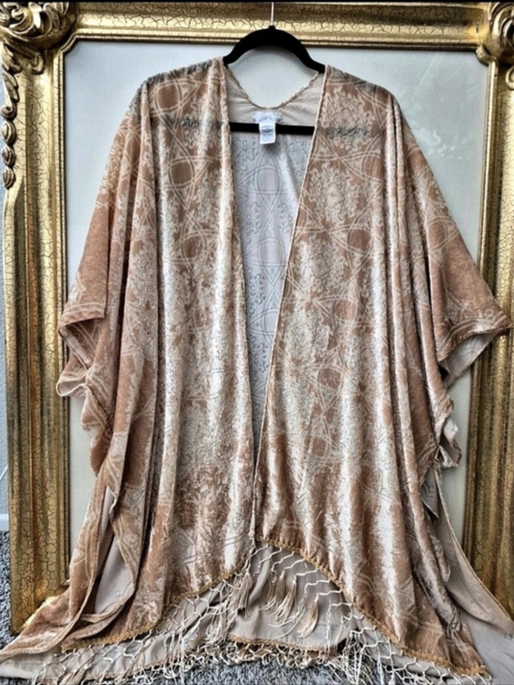 💕Free People Peach Fringe Kimono One Size💕